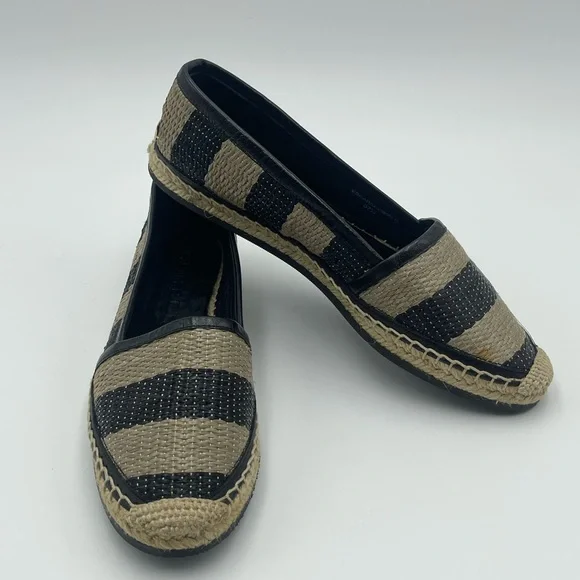 Burberry Beige and Black Striped Espadrilles Burberry Beige Icon Stripe Alport Espadrilles Burberry main image 2